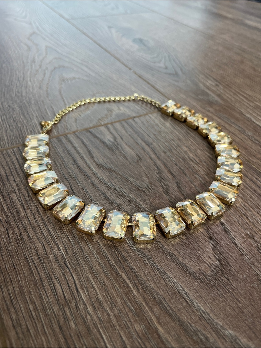 Gold rhinestone choker necklace
